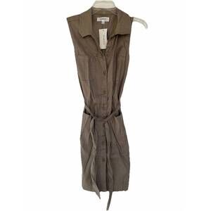 NEW LEVEL99 women's button up sleeveless dress in sandcastle